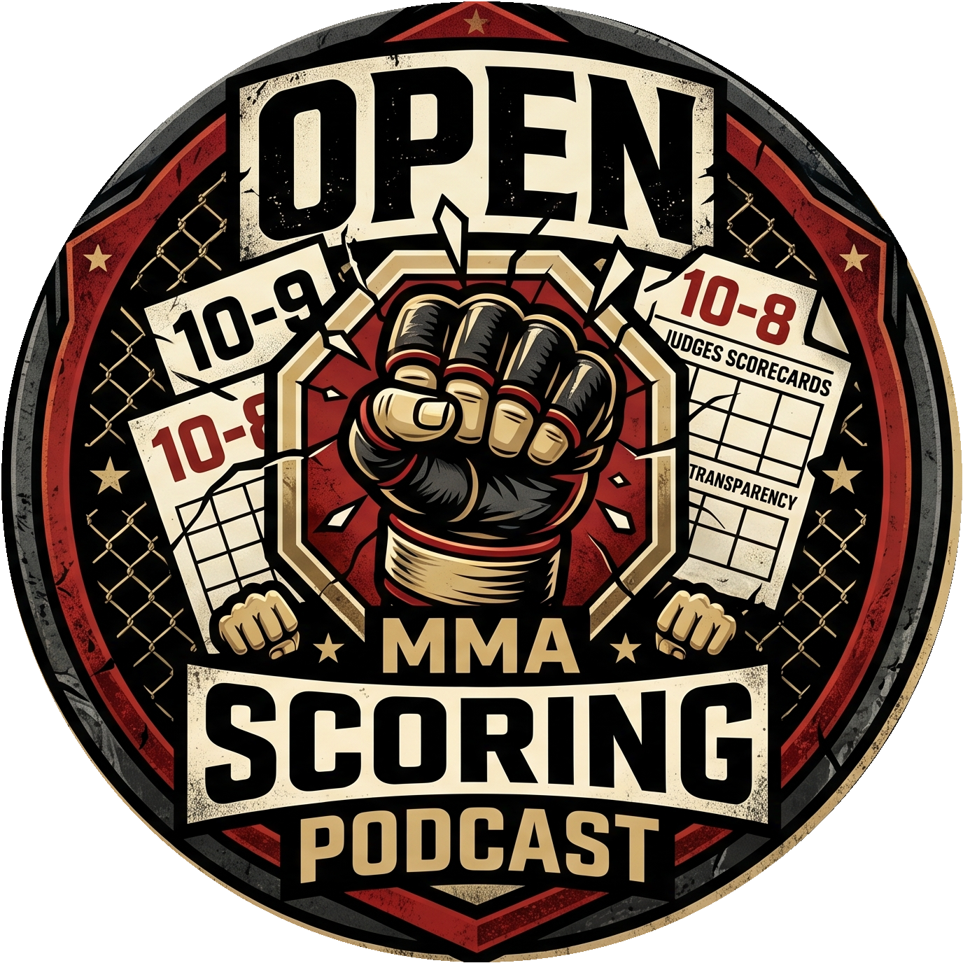 Open Scoring MMA — championship badge logo