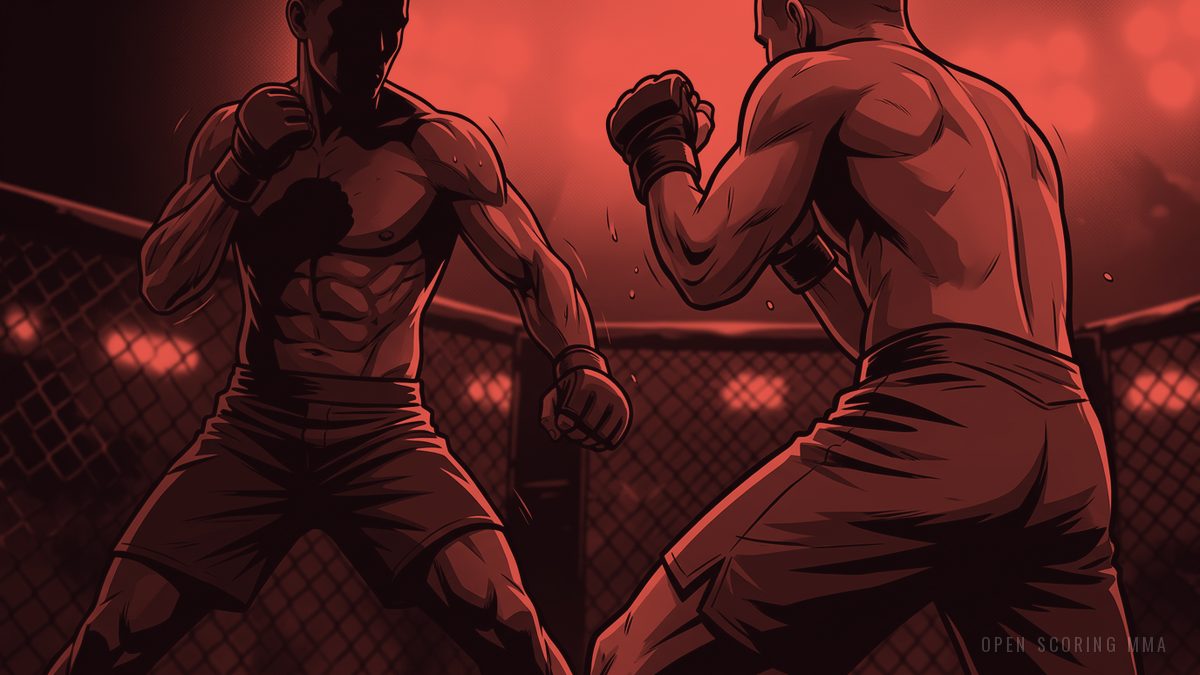 Illustration: two fighters in a tense face-off, close-up
