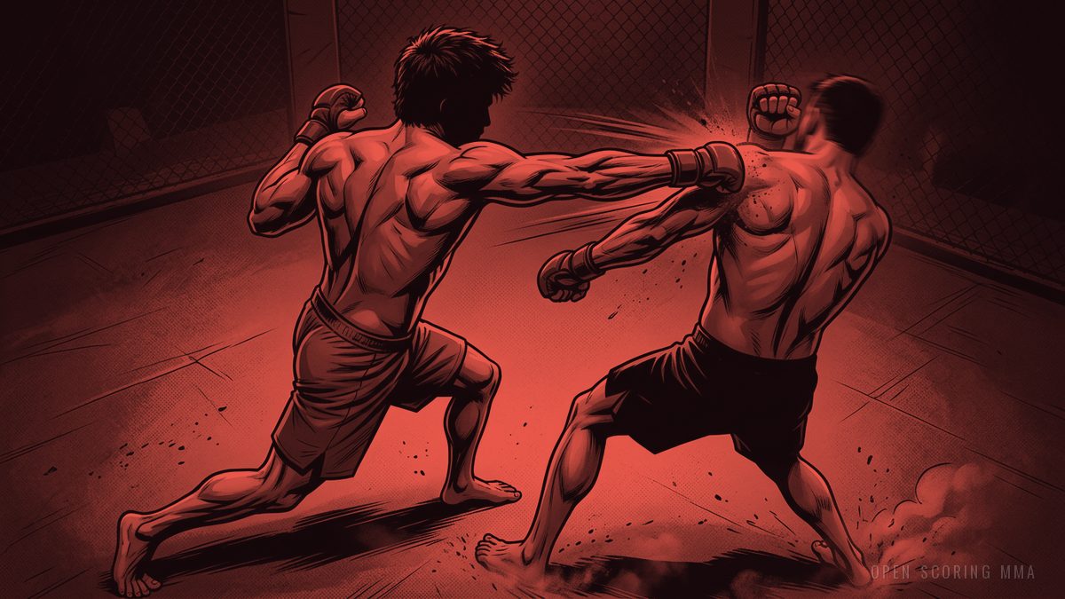 Illustration: a fighter lunging forward with a powerful punch